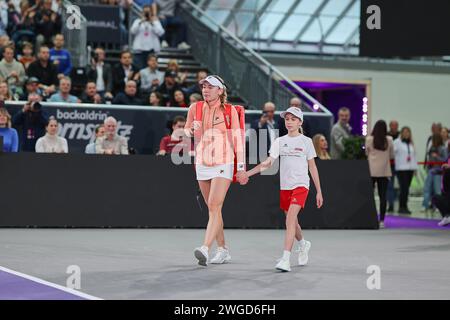 Linz, alta Austria, Austria. 4 febbraio 2024. Jelena Ostapenko (LAT) durante l'alta Austria Ladies Linz - Womens Tennis, WTA500 (Credit Image: © Mathias Schulz/ZUMA Press Wire) SOLO USO EDITORIALE! Non per USO commerciale! Crediti: ZUMA Press, Inc./Alamy Live News Foto Stock