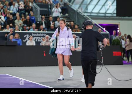 Linz, alta Austria, Austria. 4 febbraio 2024. Jelena Ostapenko (LAT) durante l'alta Austria Ladies Linz - Womens Tennis, WTA500 (Credit Image: © Mathias Schulz/ZUMA Press Wire) SOLO USO EDITORIALE! Non per USO commerciale! Crediti: ZUMA Press, Inc./Alamy Live News Foto Stock