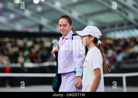 Linz, alta Austria, Austria. 4 febbraio 2024. Jelena Ostapenko (LAT) durante l'alta Austria Ladies Linz - Womens Tennis, WTA500 (Credit Image: © Mathias Schulz/ZUMA Press Wire) SOLO USO EDITORIALE! Non per USO commerciale! Crediti: ZUMA Press, Inc./Alamy Live News Foto Stock