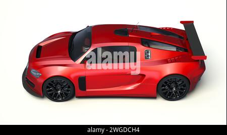 Rendering 3D di una concept car generica senza marchio in ambiente studio Foto Stock