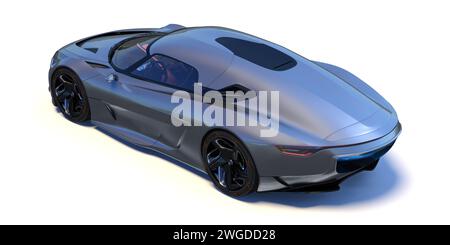 Rendering 3D di una concept car generica senza marchio in ambiente studio Foto Stock