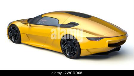 Rendering 3D di una concept car generica senza marchio in ambiente studio Foto Stock