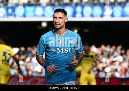 Napoli, Italia. 4 febbraio 2024. Matteo Politano dell'SSC Napoli durante la partita di serie A TIM tra SSC Napoli e Hellas Verona allo Stadio Diego Armando Maradona di Napoli il 4 febbraio 2024. Crediti: Nicola Ianuale/Alamy Live News Foto Stock