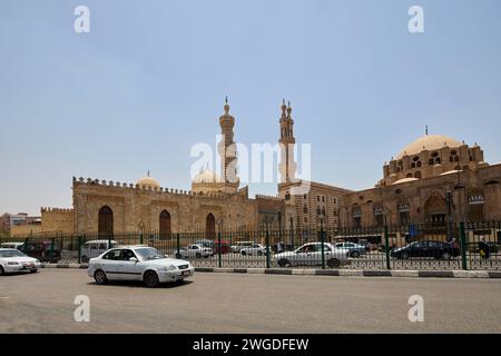 Moschea al Azhar e Moschea di Abu al Dhahahab al Cairo, Egitto Foto Stock