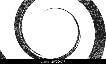 Sfondo astratto Hypnotic Swirl nero bianco Foto Stock