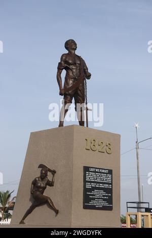 Un monumento del 1823 a Georgetown, Guyana, Sud America Foto Stock