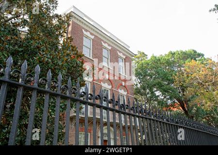 1808 Adam Style Nathaniel Russell House in Meeting Street nella storica Charleston South Carolina; novembre 2023 Foto Stock