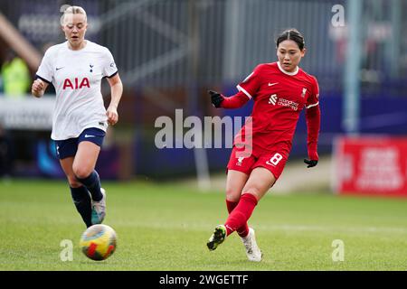 Liverpool FC vs Tottenham Hotspur Barclays Women's Super League PRENTON PARK TRANMERE INGHILTERRA 4 febbraio 2023 Fuka Nagano del Liverpool durante la partita di Super League femminile Barclays tra Liverpool FC e Spurs FC al Prenton Park Tranmere il 4 FEBBRAIO 2023 a Birkenhead, Inghilterra. (Foto Alan Edwards per F2images).solo per uso editoriale. Foto Stock