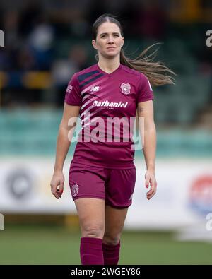 Barry, Regno Unito. 4 febbraio 2024. Emma Beynon della Cardiff City Women durante il Genero Adrian Premier match tra Barry Town United Women e Cardiff City Women al Jenner Park Stadium di Barry il 4 febbraio 2024. Questa immagine può essere utilizzata solo per scopi editoriali. Solo per uso editoriale. Credito: Ashley Crowden/Alamy Live News Foto Stock