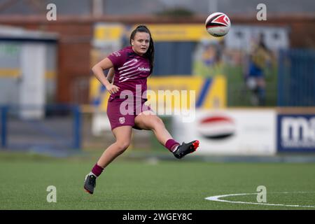 Barry, Regno Unito. 4 febbraio 2024. Hollie Smith della Cardiff City Women durante il Genero Adrian Premier match tra Barry Town United Women e Cardiff City Women al Jenner Park Stadium di Barry il 4 febbraio 2024. Questa immagine può essere utilizzata solo per scopi editoriali. Solo per uso editoriale. Credito: Ashley Crowden/Alamy Live News Foto Stock