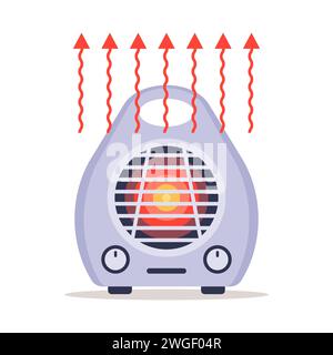 riscaldamento ambiente portatile. illustrazione del vettore piatto Illustrazione Vettoriale