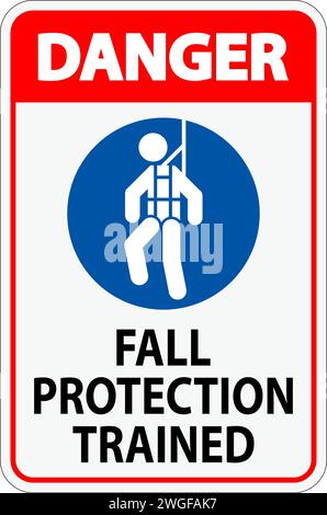 Decalcomanie Hard Hat, formazione Danger Fall Protection Illustrazione Vettoriale