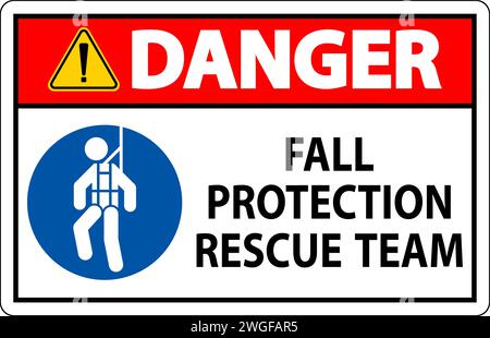 Decalcomanie Hard Hat, team di soccorso Danger Fall Protection Illustrazione Vettoriale