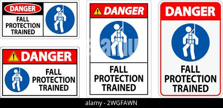 Decalcomanie Hard Hat, formazione Danger Fall Protection Illustrazione Vettoriale