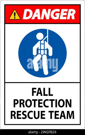 Decalcomanie Hard Hat, team di soccorso Danger Fall Protection Illustrazione Vettoriale