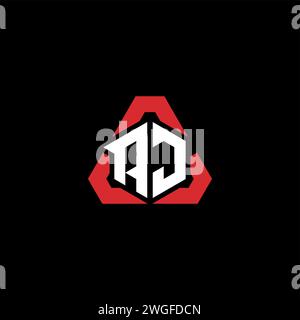 Logo iniziale AJ concetto moderno e futuristico per il logo esport o gaming Illustrazione Vettoriale