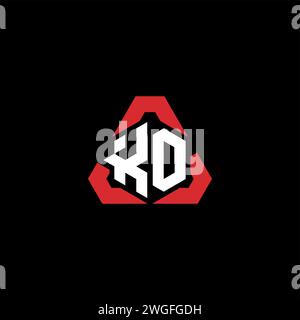 Logo iniziale KO concetto moderno e futuristico per il logo esport o gaming Illustrazione Vettoriale