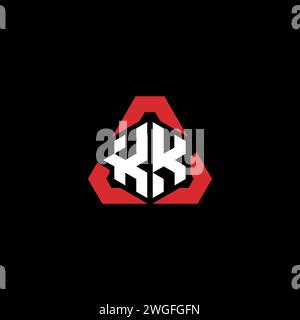 Logo iniziale KK concetto moderno e futuristico per il logo esport o gaming Illustrazione Vettoriale