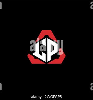 Logo iniziale LP concetto moderno e futuristico per il logo esport o gaming Illustrazione Vettoriale