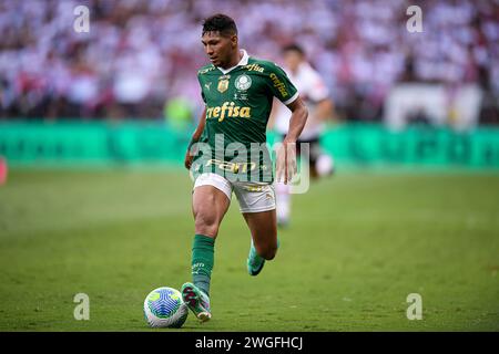 Belo Horizonte, Brasile. 4 febbraio 2024. Rony del Palmeiras durante la partita tra Palmeiras e San Paolo, per la Supercopa 2024 brasiliana, allo stadio Mineirao, a Belo Horizonte il 4 febbraio. Foto: Gledston Tavares/DiaEsportivo/Alamy Live News crediti: DiaEsportivo/Alamy Live News Foto Stock