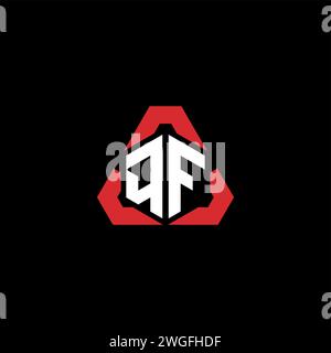 Logo iniziale QF concetto moderno e futuristico per il logo esport o gaming Illustrazione Vettoriale