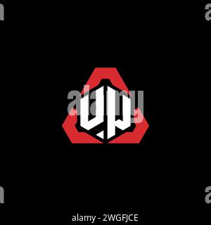 Logo iniziale UW concetto moderno e futuristico per il logo esport o gaming Illustrazione Vettoriale