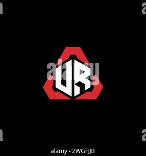 Logo iniziale VR concetto moderno e futuristico per il logo esport o gaming Illustrazione Vettoriale