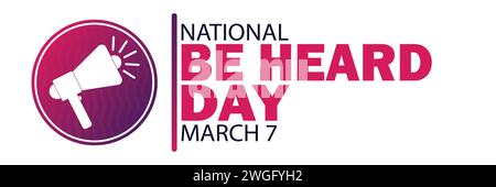 Illustrazione della progettazione di modelli vettoriali per il giorno nazionale BE Heard. 7 marzo. Adatto per biglietti d'auguri, poster e striscioni Illustrazione Vettoriale