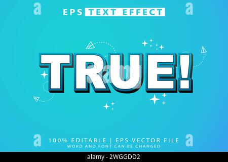 stile di carattere tipografico moderno modificabile con vettore e un vero effetto testo in grassetto Illustrazione Vettoriale