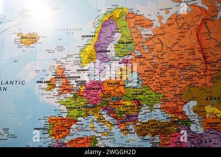 L'Europa sulla mappa geopolitica. Foto di alta qualità Foto Stock