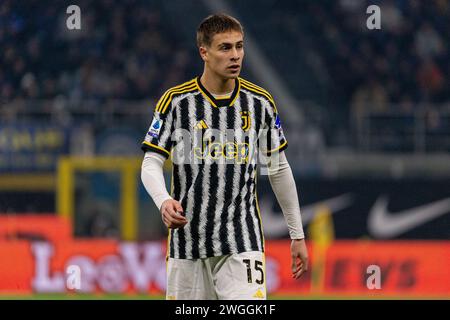 Milano, Italia - 4 febbraio 2024 - Inter-Juventus serie A - kenan yildiz juventus fc credito: Kines Milano/Alamy Live News Foto Stock