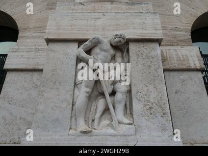 Palazzo Mezzanotte, la sede di Borsa Italiana in Milano, Italia Foto Stock