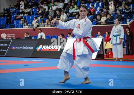 Parigi, Francia. 26 gennaio 2024. Sum Mam lo da Hong Kong durante il Paris Open Karate Premier League, il 26 gennaio 2024. Il Paris Open Karate 2024, organizzato dalla World Karate Federation e dalla French Karate Federation, si svolge dal 26 al 28 gennaio allo Stadio Pierre de Coubertin di Parigi, in Francia. Foto di Aurelien Morissard/ABACAPRESS.COM credito: Abaca Press/Alamy Live News Foto Stock