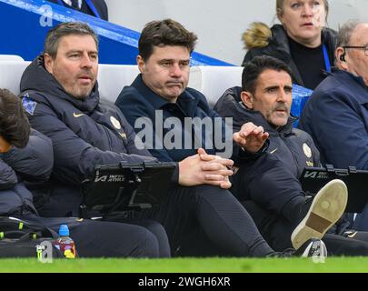 Londra, Regno Unito. 4 febbraio 2024 - Chelsea contro Wolverhampton Wanderers - Premier League - Stamford Bridge. Il manager del Chelsea Mauricio Pochettino. Crediti immagine: Mark Pain / Alamy Live News Foto Stock