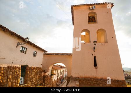 La Chiesa coloniale di Chinchero in Perù, Sud America Foto Stock