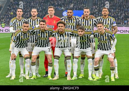 Milano, Italia. 4 febbraio 2024. L'11 di partenza della Juventus per la partita di serie A tra Inter e Juventus a Giuseppe Meazza a Milano. (Photo Credit: Gonzales Photo/Alamy Live News Foto Stock