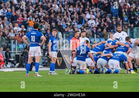 Roma, Italia. 3 febbraio 2024. Stephen Varney d'Italia durante il Guinness Men's Six Nations 2024 allo Stadio Olimpico. Foto Stock