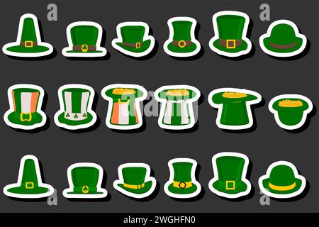 Splendida illustrazione a colori sul tema delle festività annuali di St Patrick's Day Illustrazione Vettoriale