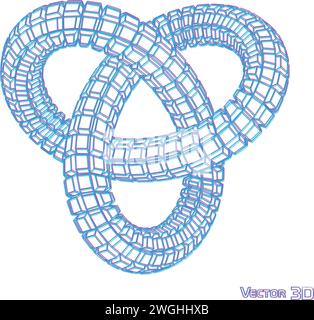 Spirale geometrica 3D . Spirale tecnica vettoriale astratta. Illustrazione Vettoriale