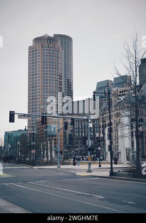 Distretto finanziario di Boston, negli Stati Uniti, il 14 febbraio 2020 Foto Stock