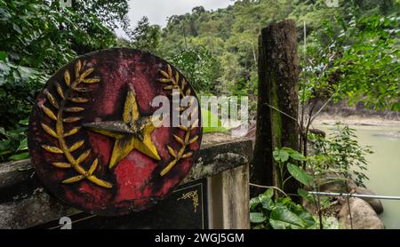 Bandiera comunista e stella Foto Stock