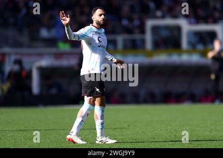 Grigoris Kastanos di noi Salernitana gesti durante la partita di calcio di serie A tra Torino FC e noi Salernitana allo Stadio Olimpico il 4 febbraio 2023 a Torino. Foto Stock