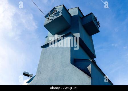 Trafoturm Oberer-Zielweg 21. La casa dei trasformatori espressionisti vicino al Goetheanum Dornach fu costruita nel 1921 per la fornitura di elettricità pubblica. Era B. Foto Stock