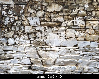 struttura irregolare del vecchio muro di pietra Foto Stock