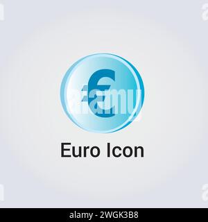 Icona valuta pulsante Euro Logo illustrazione vettore Illustrazione Vettoriale