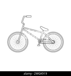 Bicicletta bmx Vector Flat Outline Illustrazione Vettoriale