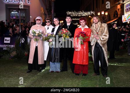 Sanremo, Italia. 5 febbraio 2024. Sanremo, 74° Festival della canzone Italiana - Green Carpet - nella foto: BNKR44 credito: Agenzia fotografica indipendente/Alamy Live News Foto Stock