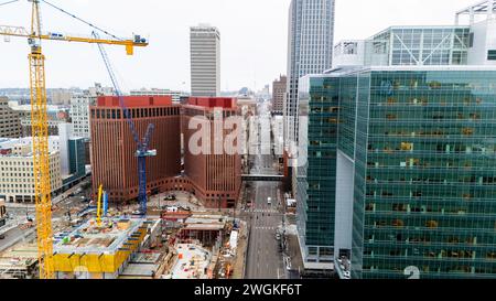 Fotografia aerea di Omaha, Nebraska, Stati Uniti. Foto Stock