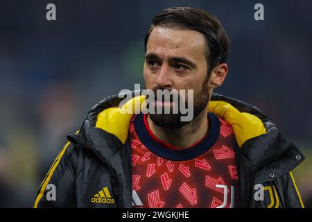 Milano, Italia. 4 febbraio 2024. Carlo Pinsoglio della Juventus FC guarda durante la partita di serie A 2023/24 tra FC Internazionale e Juventus FC allo stadio Giuseppe Meazza, Milano, Italia il 4 febbraio 2024 Credit: Independent Photo Agency/Alamy Live News Foto Stock