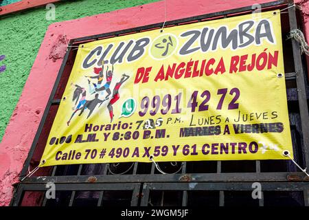 Merida Mexico, Barrio de Santiago Centro, Calle 59, offerta di lezioni di Club Zumba, messicano ispanico latino latino latino, lingua di lingua spagnola, Yucata Foto Stock